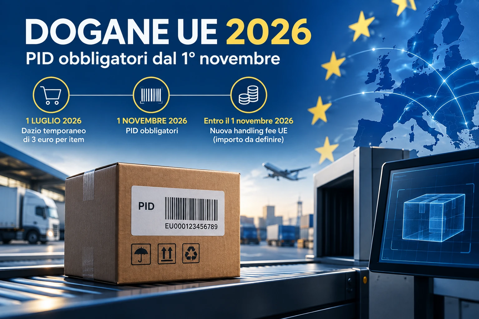 Dogane UE 2026: dal 1° novembre PID obbligatori per l’e-commerce